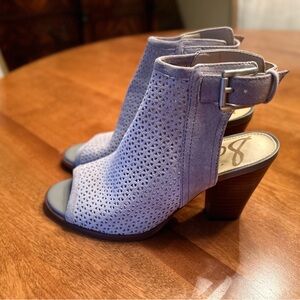 Sam Edelman Cream Heeled Toeless Shoe